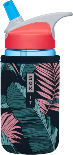 Vista 90 de Sok It BotlSok Funda para botella de agua con cubierta de neopreno aislante (Floral abstracto, se ajusta a CamelBak o Nalgene de 12 onzas)