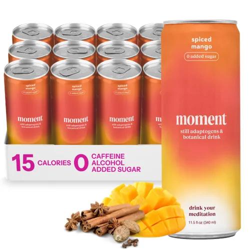 Vista 11 de Moment Adaptogen Drink (Shark Tank), bebidas no alcohólicas no carbonatadas, clásicas, L-teanina y ashwagandha para calma y claridad, 0 azúcar