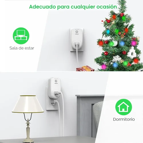 Vista 6 de Toma de control remoto, interruptor de enchufe eléctrico inalámbrico TESSAN para luces, lámparas, ventiladores, rango RF de 100 pies, 1200 W