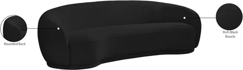 Vista 15 de Meridian Furniture 693Black-S Hyde Collection Modern Sofá tapizado de tela Boucle contemporáneo, negro, 89.5 pulgadas de ancho x 38 pulgadas