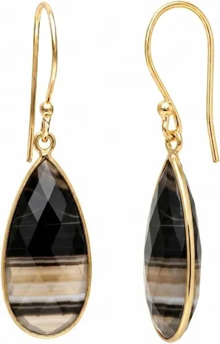 Vista 23 de Gempires - Aretes largos de gota con piedras preciosas facetadas para mujer