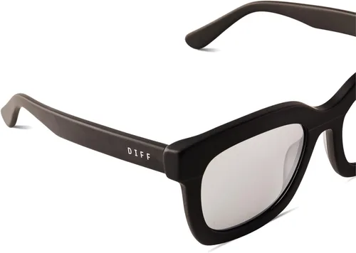 Vista 5 de DIFF Carson Designer - Gafas de sol cuadradas de gran tamaño para mujer, 100% UVAUVB polarizadas, color negro