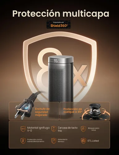 Vista 2 de Calentadores de espacio DREO para uso en interiores, calentadores portátiles de calentamiento rápido con control remoto, grandes calentadores