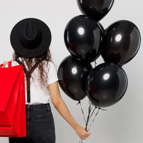 Vista 5 de Mr. Pen - Globos, 12 pulgadas, paquete de 54, negro, globos de fiesta Globos de látex negros para cumpleaños, graduación, Año Nuevo, Halloween