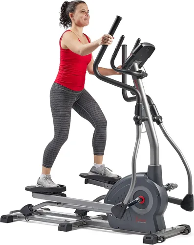 Vista 14 de Sunny Health & Fitness Cardio Climber Stepping Máquina de ejercicio elíptica para el hogar con 8 niveles de resistencia magnética, monitor