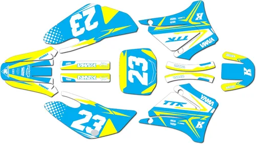 Vista 8 de Kit de gráficos Kalair GFX para Yamaha TTR125 (2000-2007) Serie Evader Azul Rojo 9 Mil - Adhesivos de gráficos personalizados para carreras