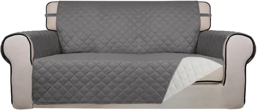 Vista 203 de PureFit - Funda de sofá acolchada reversible, protector de muebles impermeable, funda de sofá lavable con espuma antideslizante y correas elásticas