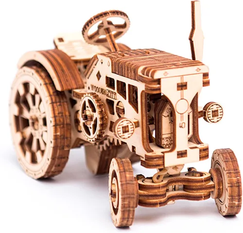 Vista 6 de WOODEN.CITY Rompecabezas 3D de tractor para adultos, modelo mecánico de tractor agrícola para adultos y adolescentes, kit de bricolaje de 148 piezas
