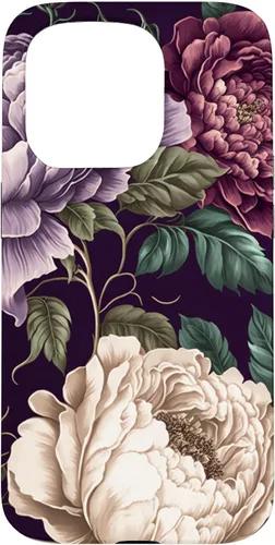 Vista 13 de Elegant Blush Pink & Purple Vintage Floral Rose & Peony Case for iPhone 17
