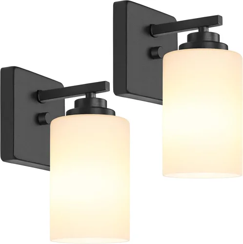 Vista 13 de VerRon Juego de 2 apliques de pared para baño, lámparas modernas de tocador, faroles de montaje de bronce cepillado al óleo, luces de pared