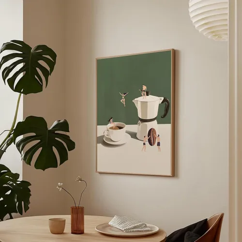Vista 4 de ZHGYGBN Arte de pared de cocina, póster abstracto vintage de cocina, imagen de restaurante, lienzo divertido de café, ideas de arte de pared, regalo