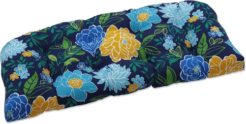 Vista 10 de Pillow Perfect Cojín floral para sofá de interior/exterior, acolchonado, resistente a la intemperie y a la decoloración, 19 x 44 pulgadas