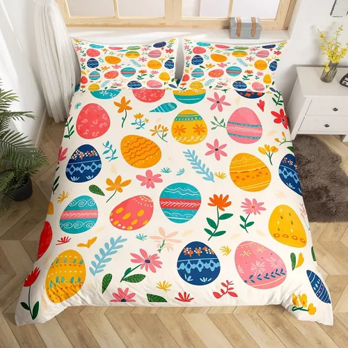 Vista 31 de Erosebridal Juego de funda de edredón de Pascua de conejos, tamaño Color 01