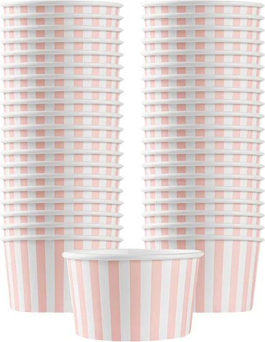 Vista 70 de Restaurantware Coppetta - Vasos de postre de 3 onzas, 50 tazas desechables para helado, tapas se venden por separado, cuencos de papel a cuadros