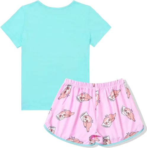 Vista 2 de Jxstar Conjuntos de pijamas para niñas, pijamas de unicornio para niños pequeños, ropa de dormir de algodón de verano