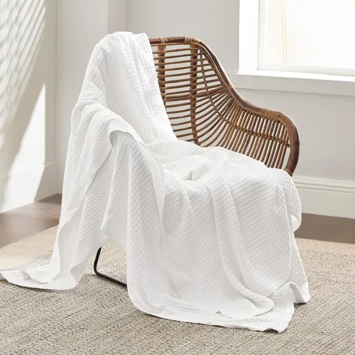 Vista 41 de Bedsure Gentlesoft - Manta de 100 % algodón, tamaño Twin XL, para dormitorio universitario, transpirable y suave, manta Twin de tejido waffle