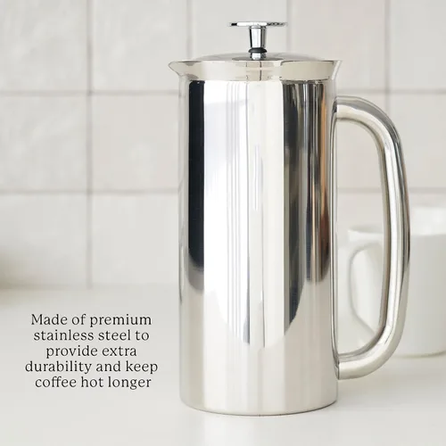 Vista 6 de ESPRO - Prensa francesa P7 - Cafetera y tetera aislada de acero inoxidable de doble pared con microfiltro - Mantiene las bebidas calientes durante
