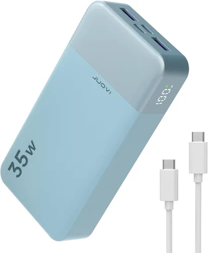 Vista 17 de JUOVI Banco de energía de carga rápida 10000mAh 35W Cargador portátil Paquete de batería pequeño con PD 3.0 y QC 4.0 Tipo-C USB-A Entrada Salida