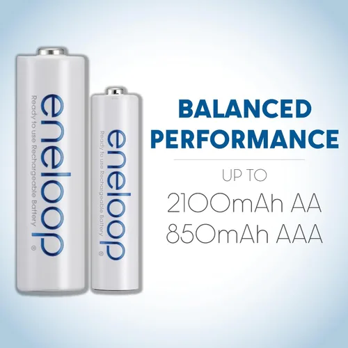 Vista 7 de Cargador de batería Panasonic Advanced celda Individual con Eneloop ciclo de 2100 pilas recargables AA Paquete de potencia Blanco