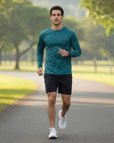 Vista 45 de Real Essentials Paquete de 4 unidades: camiseta de manga larga para hombre Dry Fit, disipa la humedad, protección solar FPU 50+ contra rayos