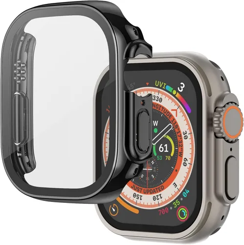 Vista 26 de Adepoy Paquete de 8 fundas con protector de pantalla de vidrio templado compatible con Apple Watch SE3 SE2 SE Series 6/5/4 de 1.575 pulgadas