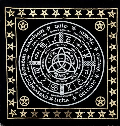 Vista 6 de CRAFT KALA Tarot Altar - Mantel especial de adivinación para hombre, cueva, pegan, habitación, bar, decoración de pared para el hogar, Wiccano, tela