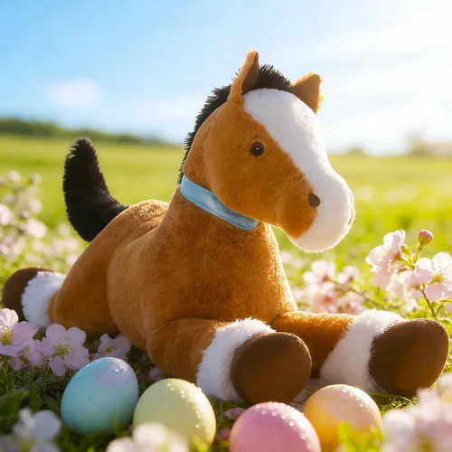 Vista 2 de MaoGoLan Peluche de caballo grande para niño, juguete de peluche de caballo grande para niña, poni montable de peluche para niños, almohada de felpa