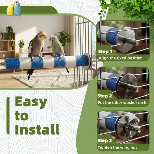 Vista 9 de Perca para pájaros para jaula, 3 piezas, perca de loro para conure, cacatúa