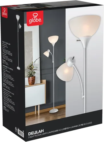 Vista 8 de Globe Electric 67136 Delilah - Lámpara de pie, color blanco, 72.88 pulgadas.