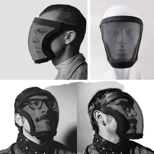 Vista 4 de Protector facial de plástico, protector facial de seguridad de protección completa, equipo de protección antivaho para ojos, nariz, boca, protector