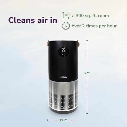 Vista 6 de Hunter Fan Company Humidificador y purificador de aire en uno, purificadores de aire de filtración avanzada para el hogar, purificadores de aire