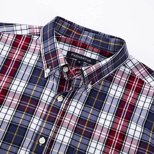 Vista 3 de PASHARTUK Camisas de manga larga de algodón de ajuste regular para hombre