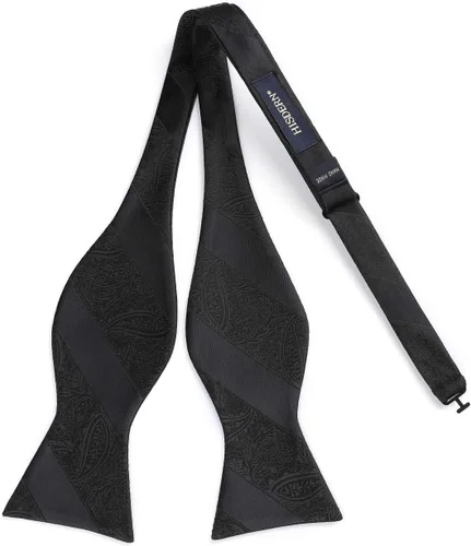 Vista 55 de HISDERN Pajaritas para hombre, corbatín de cachemira para hombre, corbata de lazo y bolsillo cuadrado, juego formal de esmoquin para boda