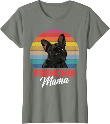 Vista 16 de Frenchie Mama - Camiseta divertida de regalo para niñas y perros Bulldog Francés, Negro, S