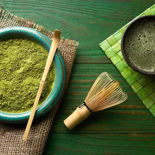 Vista 4 de Cuchara de té verde con gancho de bambú marrón, cuchara de té verde japonesa Chashaku, cuchara de té tradicional de bambú para té matcha y café