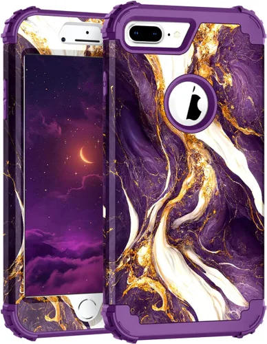 Vista 151 de Hocase Funda para iPhone SE 2022/2020, resistente a prueba de golpes, de plástico duro+goma de silicona, funda protectora híbrida para iPhone SE