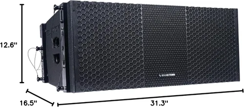 Vista 9 de Sound Town ZETHUS 4 x Sistema de altavoces de matriz de línea dual de 10” con controladores de compresión de titanio, rango