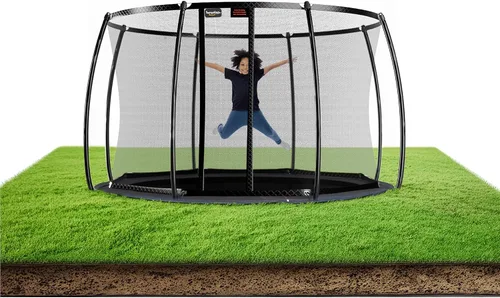 Vista 12 de Avyna Trampolín redondo en el suelo de alta calidad, 15 pies, 14 pies y 12 pies - Trampolín al aire libre para niños y adultos con características