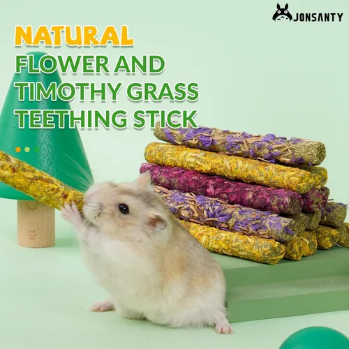 Vista 4 de 50-60 PCS Natural Rabbit Chew Toys, Treats, Timothy Sticks, Apple Sticks, Sweet Bamboo for Guinea Pig, Hamster, Chinchilla, Rat, Small Animals