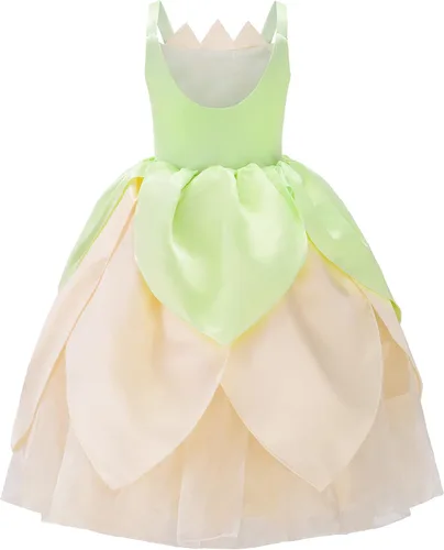 Vista 3 de JerrisApparel Disfraz de princesa para niñas, vestido de fiesta de Halloween, juego de rol, vestido de baile