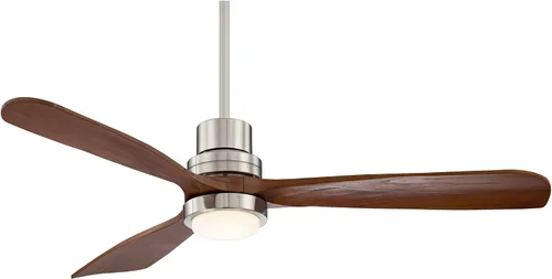 Vista 7 de Casa Vieja Ventilador de techo de 52 pulgadas con 3 aspas estilo rústico de Delta Wing DC con luz LED, control remoto, madera de nogal de níquel