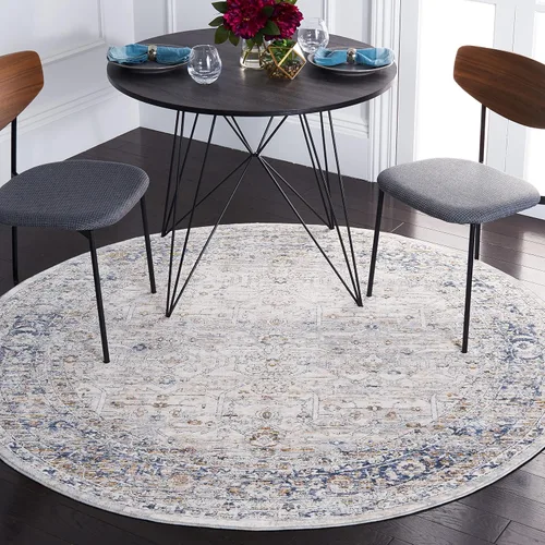 Vista 10 de SAFAVIEH Moon Dust Collection - Alfombra para pasillo, 2 x 9 pies, gris y azul, diseño vintage oriental con flecos desgastados, no desprende pelusa