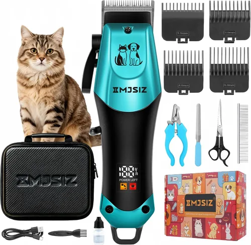 Vista 8 de Cortadora de pelo de mascotas para gatos, kit de aseo inalámbrico de Dorado