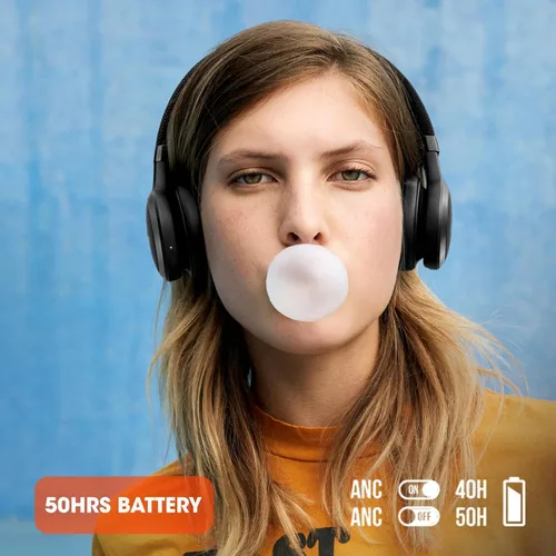 Vista 4 de JBL Live 460NC Auriculares inalámbricos con cancelación de ruido, Bluetooth 5.0, batería de 50 horas, llamadas manos libres, ANC adaptativo, Google