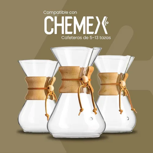 Vista 3 de Filtro Chemex Bonded - Cuadrado Natural - 100 Unidades (Paquete de 2) - Embalaje Exclusivo