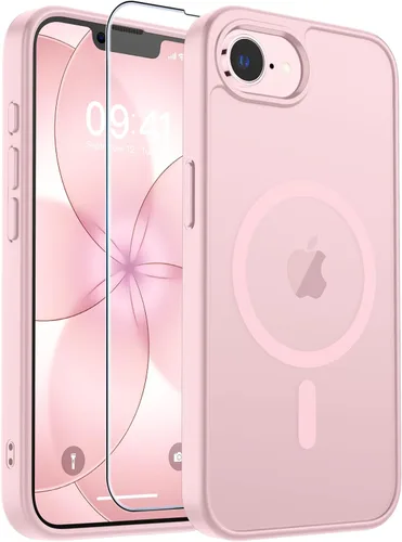 Vista 382 de zapica Funda magnética para iPhone Air, con protector de pantalla de vidrio templado, compatible con MagSafe, translúcida mate, a prueba de golpes