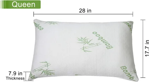 Vista 3 de iMounTEK Almohada de espuma viscoelástica transpirable de rayón de bambú con funda de almohada lavable, almohadas de primera calidad para dormir