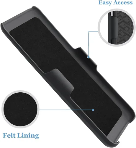 Vista 5 de Fingic Funda para Samsung Galaxy S21 FE, Galaxy S21 FE Funda combinada con funda delgada y resistente con soporte giratorio para cinturón, funda a