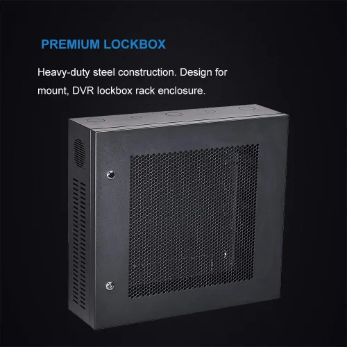Vista 6 de Kenuco Caja de seguridad de acero de calibre 16 resistente DVR y Swing Open Top 24 '' x 21 '' x 7 '' - (negro)