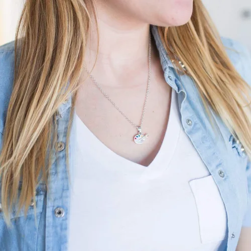 Vista 3 de Inspired Silver - Collar personalizado de plata de 18 pulgadas con joyas de circonita cúbica